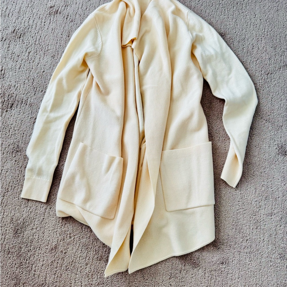 Theory Cream Cardigan Sweater Oversized Knit